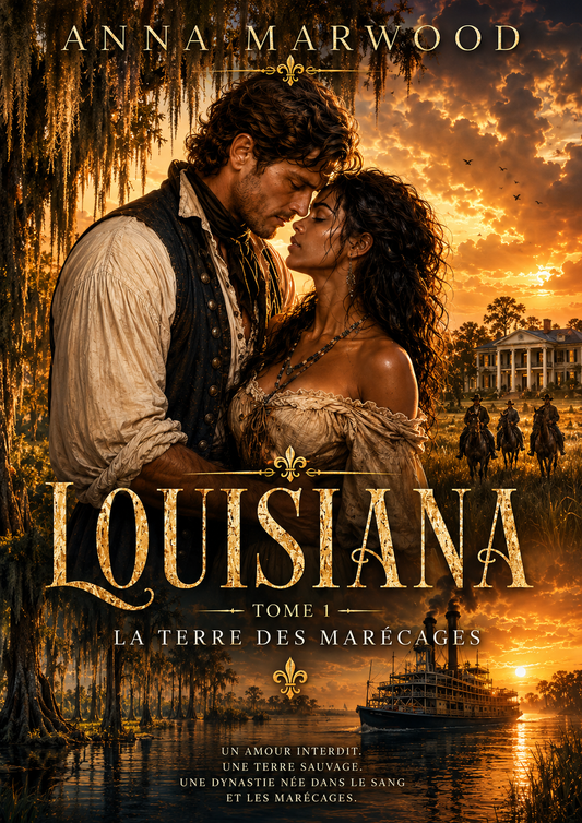 Couverture du roman historique Louisiana Tome 1 La Terre des Marécages d’Anna Marwood